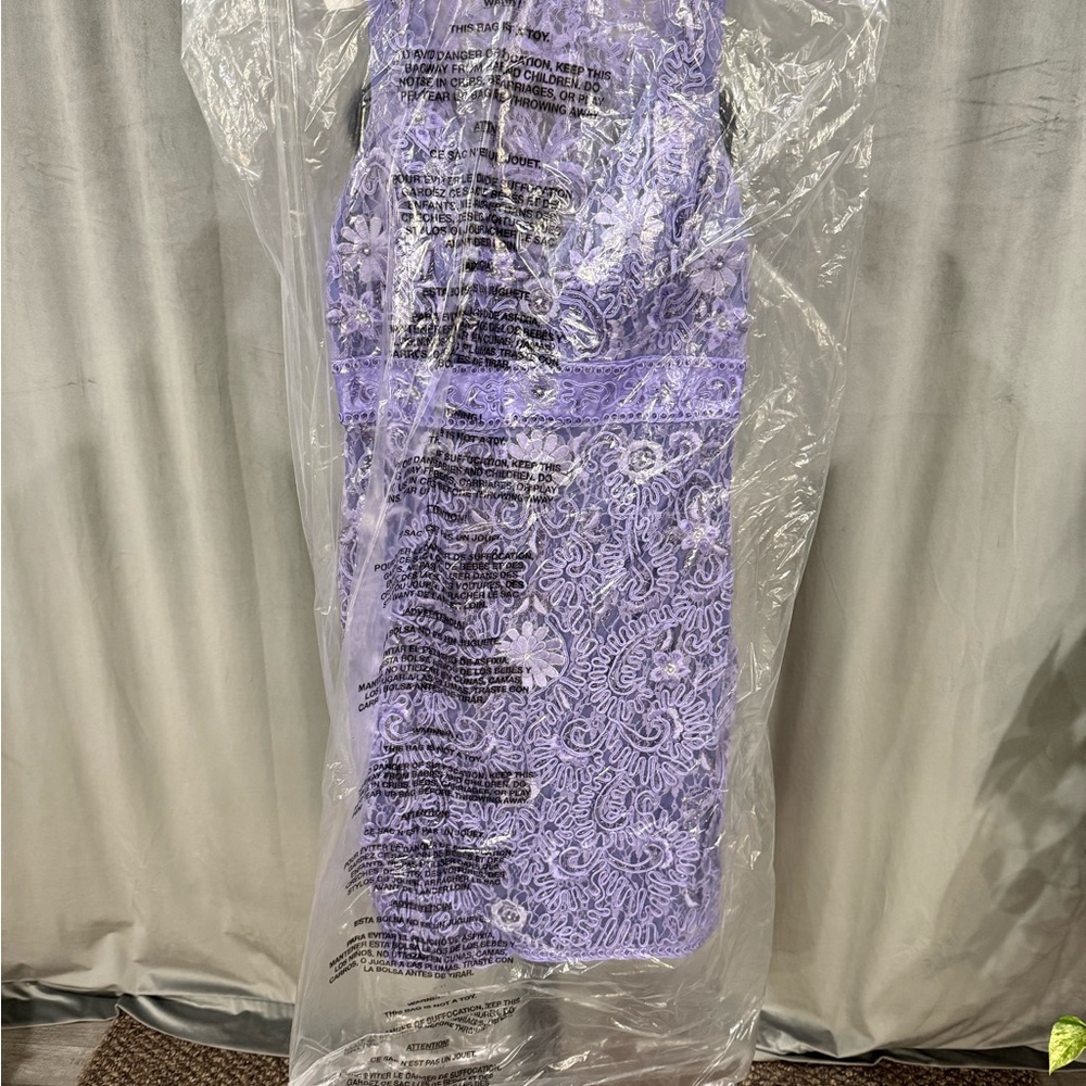 Sue Wong Lavender Embroidered Midi Dress - Picture 8 of 8